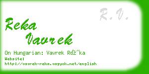 reka vavrek business card